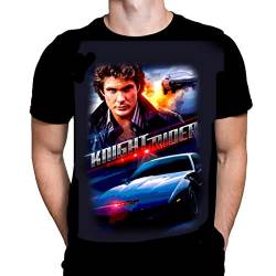 Knight-Rider Herren T-Shirt Halloween Horror Druck Schwarzes Grafik T-Shirt, Filmposter Tee von Wild Star Hearts