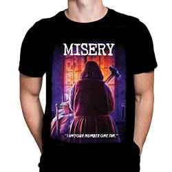 Misery Number One Fan Herren T-Shirt Horror Druck Schwarzes Grafik T-Shirt, Filmposter Tee von Wild Star Hearts