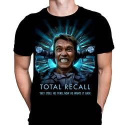 Total Recall Herren T-Shirt Horror Druck Schwarzes Grafik T-Shirt, Filmposter Tee von Wild Star Hearts