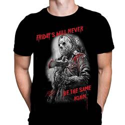 Wild Star Hearts Jason Friday's Herren T-Shirt Gothic Horror Halloween Fashion Rick Melton Movie Poster T-Shirt, Schwarz , M von Wild Star Hearts