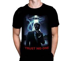 Wild Star Hearts Trust No One X Files Herren T-Shirt Gothic Horror Halloween Sci-Fi Mode Film Poster T-Shirt, Schwarz , L von Wild Star Hearts