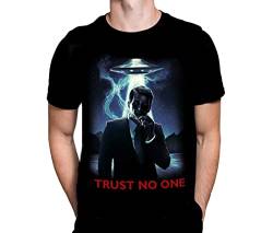 Wild Star Hearts Trust No One X Files Herren T-Shirt Gothic Horror Halloween Sci-Fi Mode Film Poster T-Shirt, Schwarz , XXL von Wild Star Hearts