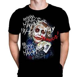 Wild Star Hearts Why So Serious? Herren Schwarz Kurzarm T-Shirt Gothic Horror Halloween Mode Rick Melton Film Poster T-Shirt, Schwarz , XXL von Wild Star Hearts