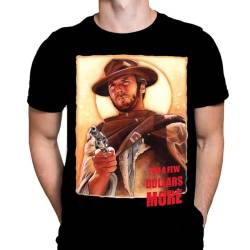 for a Few Dollars More Herren-T-Shirt, Spaghetti, Western-Druck, schwarze Baumwolle, Filmposter, Schwarz , 3XL von Wild Star Hearts