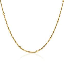 Wild Sun® Choker Halskette mit Kugeln Gold Damen | Enge Kette ohne Anhänger für Frauen | Hochwertige Kurze Kügelchen Goldkette aus 316 Edelstahl mit 18K vergoldet von Wild Sun