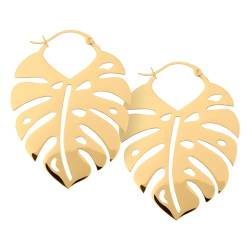 Wildcat Ohrringe Monstera Leaf Hoops Gold onesize von Wildcat