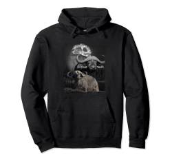 Kaffernbüffel Illustration Mond Büffel Lovers Afrika Büffel Pullover Hoodie von Wildlife-Liebhaber Wildlife-Motive Designs