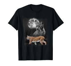 Luchs Illustration Mond Luchsliebhaber Waldkatze T-Shirt von Wildlife-Liebhaber Wildlife-Motive Designs