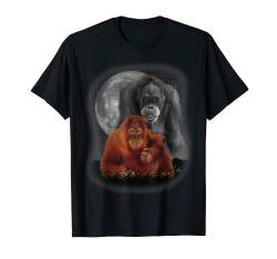 Lustiges Orang Utan Illustration Mond Orang Utan Lovers T-Shirt von Wildlife-Liebhaber Wildlife-Motive Designs