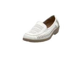Wildora® Damen Casual Slip-on Loafer Bequeme Flache Schuhe im Mokassin Stil (Weiß-Beige, 41) von Wildora
