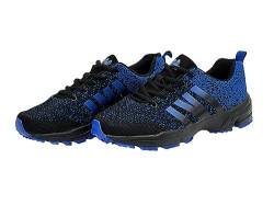 Wildora® Damen Herren Laufschuhe Sportschuhe Sneaker Freizeit Outdoor Schuhe inkl. Übergröße(Schwarz-Königsblau,37) von Wildora