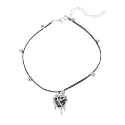 Wilgure Elegante herzförmige Halskette mit Ornament, verstellbare Halskette mit eingesperrtem Herz-Anhänger. Zarte Schlüsselbeinkette von Wilgure