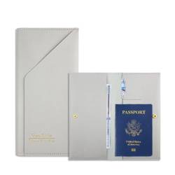 Wilgure Reisepasshülle aus PU-Leder für Karte, Dokumente, Reisebrieftasche, einfach, Damen, Herren, Reisepasshülle, PU-Leder, grau von Wilgure