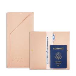 Wilgure Reisepasshülle aus PU-Leder für Karten, Dokumente, Reisebrieftasche, einfach, für Damen und Herren, Reisepasshülle, PU-Leder, rose von Wilgure