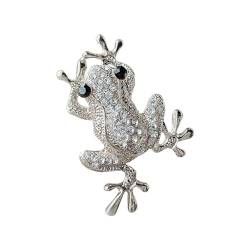 Legierung Brosche Mantel Brosche Unisex Brosche Frosch Form Legierung Strass Dekor für Tasche Mantel Kragen Hut Schal Party Abschlussball Kleidung Schmuck, Metall, Sekundärer Stein von Wilitto