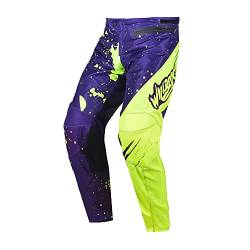 Willbros MX Trousers Sprint Hose Sommer BMX Bergab Mountainbike für Herren Motocross ATV Offroad Motorrad UTV MTB RennHose Yellow Purple L=34 von Willbros