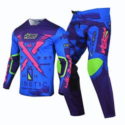 Willbros Motocross Jersey Hose Combo Herren Dreckiges Fahrrad Offroad MX Ausrüstungsset Reiten Rennbekleidung Frauen Erwachsene Violett (Jersey XXL Pants 38) von Willbros