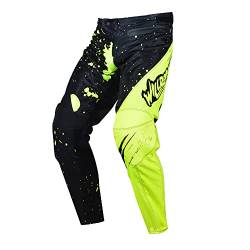 Willbros Sprint Trousers Hose Sommer Herren BMX Offroad GP Mountainbike Dirt Bike Rennen Reiten Radfahren Motocross Schwarz Gelb S=30 von Willbros