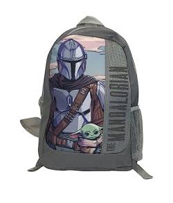 Disney Star Wars The Mandalorian Rucksack Mandalorian Yoda Großer Rucksack Schule Reisetasche 40 cm, mehrfarbig, One size von William Lamb