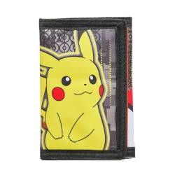 William Lamb Pokemon Pikacku Charakter Schwarz dreifach gefaltete Geldtasche Reise Urlaub Geldbörse – Einheitsgröße 8,5 cm (B) x 12 cm (H) x 1 cm (T), gelb, Einheitsgröße, Casual von William Lamb