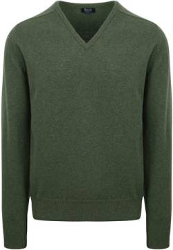 William Lockie V-Auschnitt Pullover Lammwolle Grün - Grösse XL - Herren - Bekleidung - Regular-fit - von William Lockie