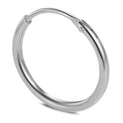 einzeln Ohrring 925 Sterling Silber Kleine Runde Kreolen Ohrpiercing Mit Geschlossener Ring 8.0 MM von Willys Jewellery