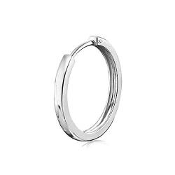 einzeln Unisex Ohrring Creolen 925 Sterling Silber Quadrat (8.0 mm) von Willys Jewellery