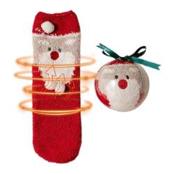 Flauschige Socken Weihnachten | Weiche Weihnachtssocken - Wintersocken, Thermosocken zum Schlafen im Innenbereich, für Damen und Mädchen, Weihnachtsgeschenke von Wilmot