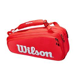 WILSON Unisex-Erwachsene Super Tour 15 Stück Tasche, Rot/Weiß von Wilson