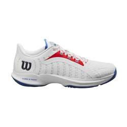 Wilson Herren Hurakn Pro Tennisschuh, White Red Deja Vu Blau, 42.5 EU von Wilson