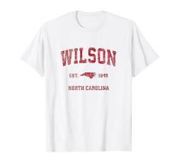 Wilson North Carolina NC Vintage-Sportdesign roter Druck T-Shirt von Wilson