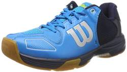 Wilson Unisex Vertex Hallenschuhe Synthetik, Für die Halle, Alle Spielertypen, Blau/Dunkelblau/Hellgrün, Gr. 37 2/3 von Wilson