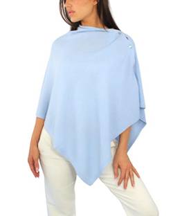 Win's Damen Poncho aus Kaschmirgemisch - Made in Italy, himmelblau, One size von Win's