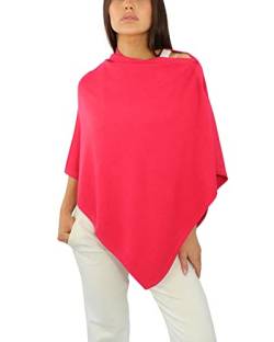 Win's Poncho aus Kaschmir-Mischgewebe für Damen, hergestellt in Italien, Fuchsien-Rosa, One size von Win's