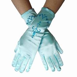 Wination Elsa Handschuhe für kleine Mädchen, schöne elegante Satin-Tuch-Prinzessinnenhandschuhe, verkleiden die Party, Performance, Fotografie-Zubehör, geeignet für Kinder im Alter von 4–12 Jahren, von Wination