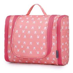 WindTook Kulturbeutel Damen Kulturtasche zum aufhängen Kosmetiktasche Waschbeutel Koffer Waschtasche Reise Tasche Schminktasche Makeup für Frauen Herren Jungen, 25x12x21 cm Pink von Wind Took