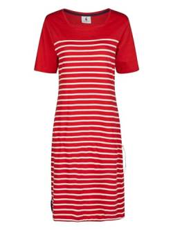 Wind Damen Shirtkleid, Sommerkleid, Strandkleid, mit Korderzug gestreift, luftig, maritim, Knielang rot-weiß 38 von Wind