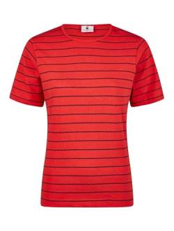 Wind Damen T-Shirt, 100% Baumwolle, Rundhals, gestreift, maritim, modisch rot-Marine 50 von Wind