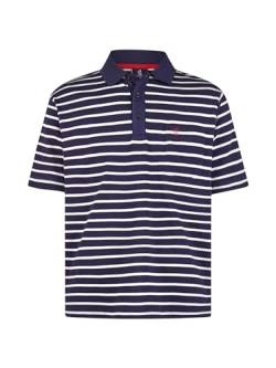 Wind Herren Polo-Hemd, Piqué, Polo-Shirt, mit Knopfleiste, gestreift, maritim Navy-weiß 4XL von Wind
