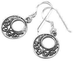 WINDALF Bohemia Ohrhänger FARNE 1.5 cm Mediaval Lebens Spiralen Bohemia Ornamentik Indie Hippie Ohrringe 925 Sterlingsilber von Windalf