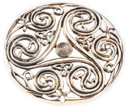 WINDALF Große Celtic Fibel AVINA Ø 4.9 cm Keltischer Schmuck für Gewandungen Bronze von Windalf