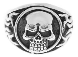 Windalf Biker Ring KULT 1 cm Totenkopf Ring Skull 925 Sterlingsilber (Silber, 60 (19.1)) von Windalf
