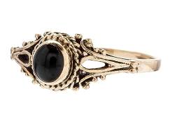 Windalf Frauen Mittelalter Ring ALICIA 7 mm Schützender Onyx Vintage Bronze (Bronze, 50 (16)) von Windalf