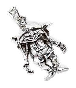 Windalf Glücks Kobold Silberanhänger DOBBY 4.2 cm Gnom Zwerg Fairy Schmuckanhänger Vintage Bohemia 925 Sterlingsilber von Windalf