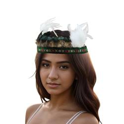 20er Jahre Stirnband Feder Haarreif Haarband Hochzeit Kopfbedeckung Zubehör für Kostüme, Mottoparty, Karneval, 1920s Fascinator Feather Headband von Windsfinr