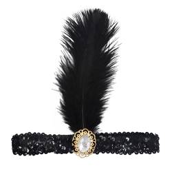 Stirnband Indianer mit Federn, elastisches Haarband, Cowboy, Western, Karneval, Halloween, Fasching, Mottoparty, Feder Haarreif Cosplay Kostüm Accessoires Karneval Party Kopfschmuck von Windsfinr