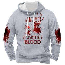 Windsfinr I'm Ok It's Not My Blood Herren Damen bedrucktes, lässiges Langarm-Sweatshirt, weiches bedrucktes Hemd, Herren Sweatshirt Y2k Oberteil von Windsfinr