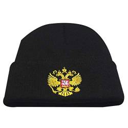Windy5 Unisex russische Emblem Bestickte Strickmützen Turn Up Caps Schädel Pinstripe Mütze Kopfbedeckung Dekor von Windy5