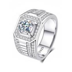 Winglove ✦Valentinstag Geschenk Moissanite Ringe Silber 925 Damen 1 ct Full Diamond Herrenring Ringe Moissanit Diamant, VVS1 Reinheit D Farbe, Geschenke für Frauen.[1ct,56.5(18.2)] von Winglove
