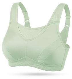 Wingslove Damen Sport BH ohne Bügel Nicht Gepolstert High Impact Bustier Halt Joggen BH(Grün,34DD/75E) von Wingslove